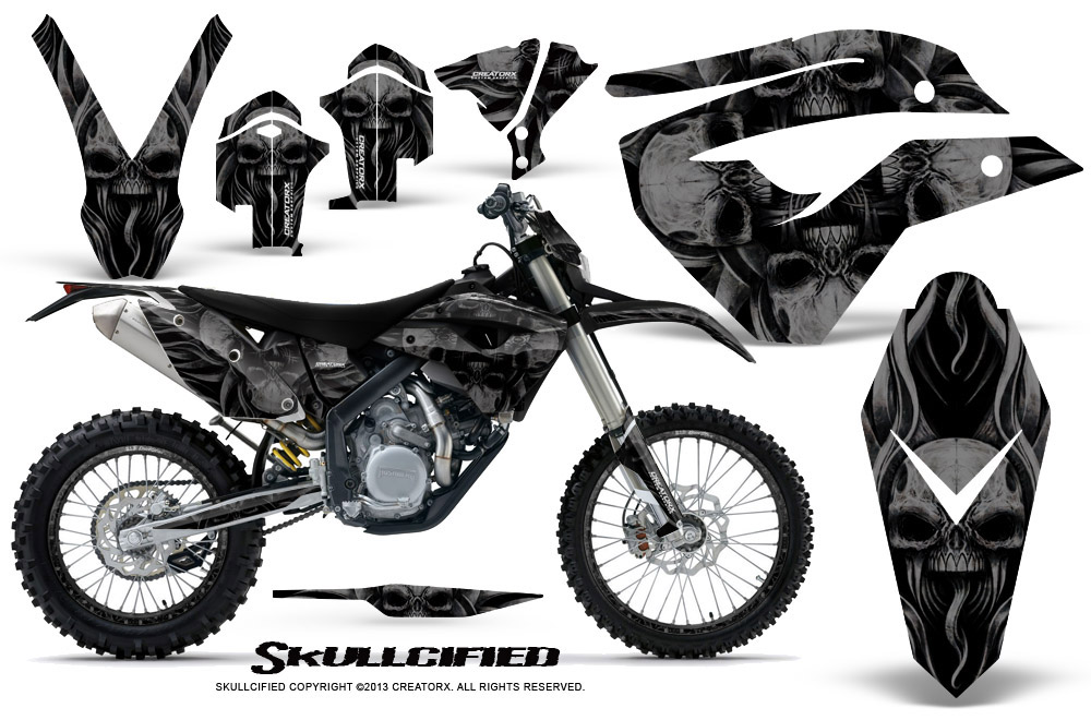 Husaberg FE570 Enduro 2010 Graphics Kit Skullcified Black NP Rims